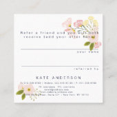 Visite Carré Référez une carte client de salon de référence Flo (Dos)