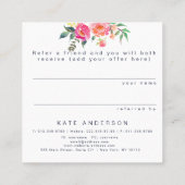 Visite Carré Référez-vous une carte florale de client de salon (Dos)