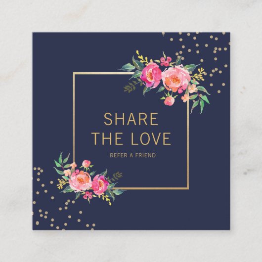 Visite Carré Référez-vous une carte florale de client de salon (Devant)
