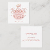 Visite Carré Rose Pink Frame Bakery Baker's Logo Carte de visit (Devant / Derrière)