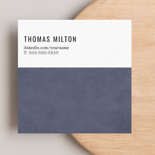 Visite Carré Simple texture élégante carte de consultant bleu b