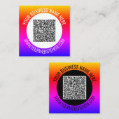 Visite Carré Vos informations d'analyse de code QR Carte de vis (Devant / Derrière)