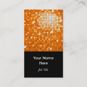 Visite Carreaux Disco Orange Portrait noir carte de visit