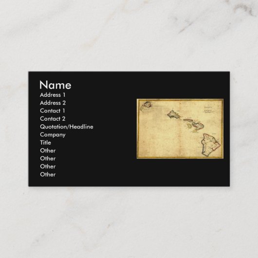 Visite Carte 1837 - îles d'Hawaï de cru hawaïennes (Devant)