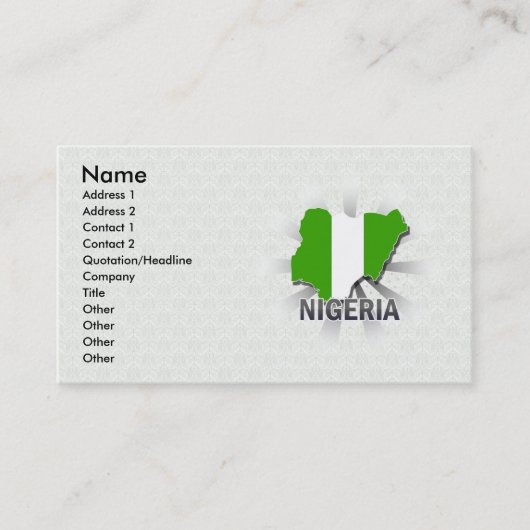Visite Carte 2,0 de drapeau du Nigéria (Devant)