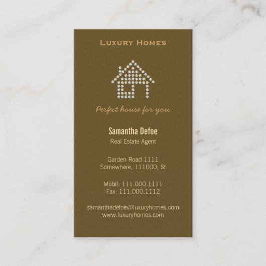 Visite Carte à la maison d'entreprise immobilière de (Devant)