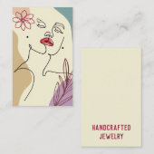 Visite Carte à oreille avec le visage de la femme (Devant / Derrière)