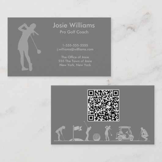 Visite Carte à thème de golf - Dames (Devant / Derrière)