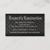 Visite Carte affligée d'entreprise de construction en (Dos)