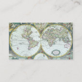 Visite Carte antique du monde du 17e siècle, Frederick De (Dos)