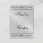 Visite Carte argentée d'information d'invitée de Grande (Dos)