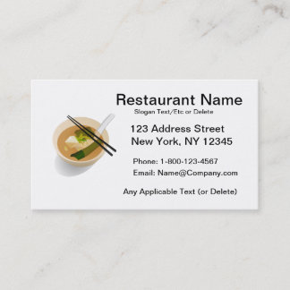Visite Carte asiatique faite sur commande de restaurant