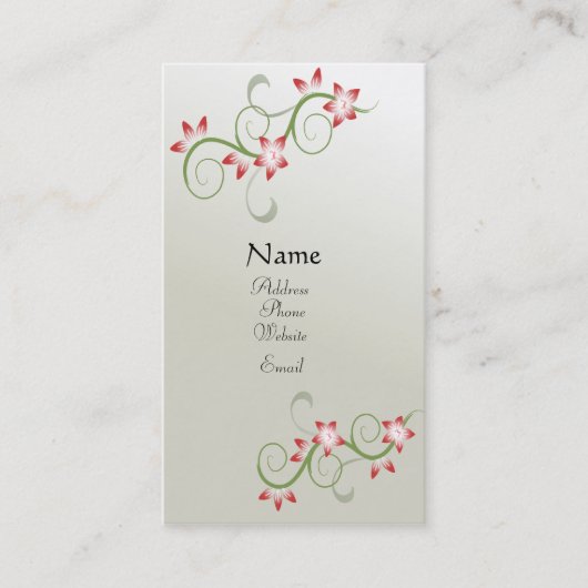 Visite Carte assez florale de profil (Devant)