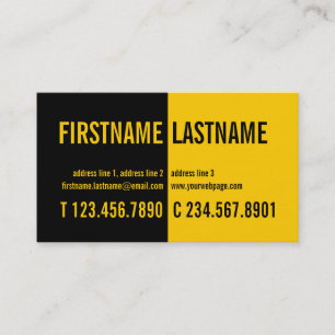 Visite Carte audacieuse moderne de profil de jaune de