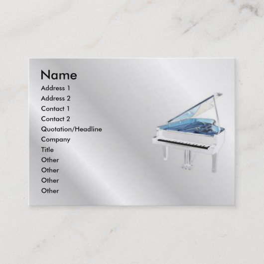 Visite Carte blanche de profil de piano (Devant)