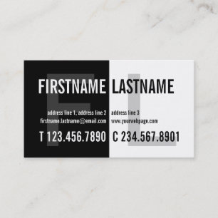 Visite Carte blanche noire attirante de profil de