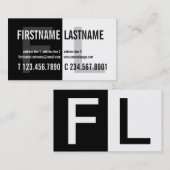 Visite Carte blanche noire attirante de profil de (Devant / Derrière)