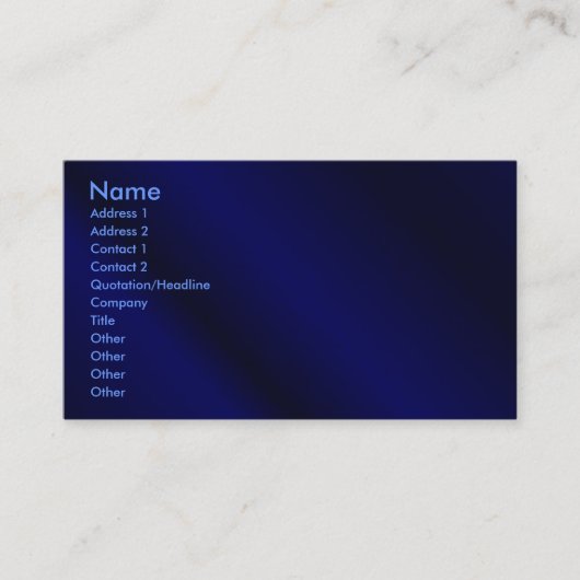 Visite Carte bleue de profil (Devant)