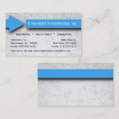 Visite Carte bleue d'entreprise de construction de flèche (Devant / Derrière)