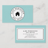 Visite Carte bleue d'entreprise immobilière de logo de (Devant / Derrière)