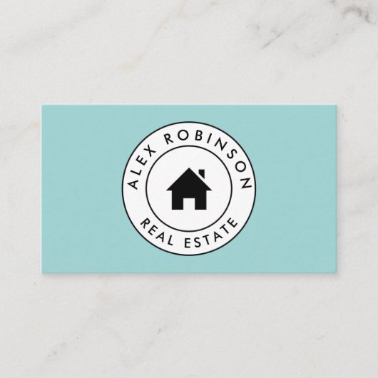 Visite Carte bleue d'entreprise immobilière de logo de (Devant)