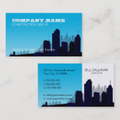 Visite Carte bleue d'horizon d'entreprise de construction (Devant / Derrière)