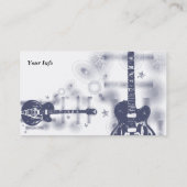 Visite Carte bleue graphique de profil de guitare (Dos)