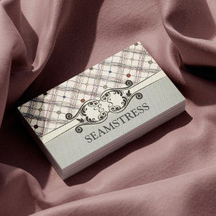 Visite Carte Bouton Décorée Du Studio De Couture De Seams