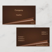 Visite Carte brun chocolat de profil de boucle de page (Devant / Derrière)