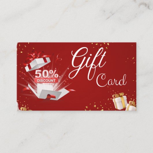 Visite Carte cadeau 50% de remise noël 2023 (Devant)