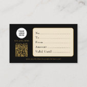 Visite Carte Cadeau Code Qr Logo Aigle Doré Salon de Coif (Dos)
