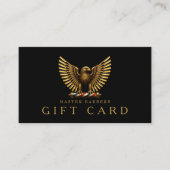 Visite Carte Cadeau Code Qr Logo Aigle Doré Salon de Coif (Devant)