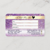 Visite Carte cadeau de Parties scintillant de crédit Spar (Dos)