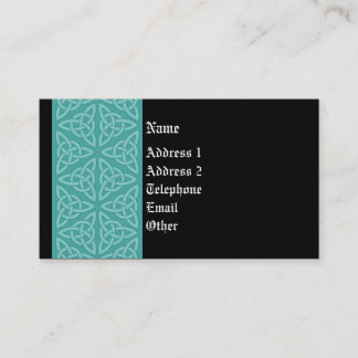 Visite Carte celtique de profil - vert de menthe et noir