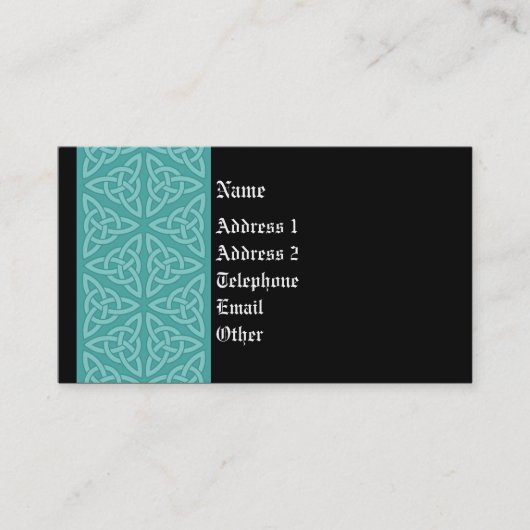 Visite Carte celtique de profil - vert de menthe et noir (Devant)