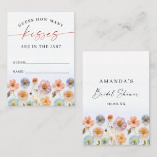 Visite Carte Combien de Fleurs Rose Pâle pour Baby Shower
