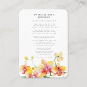 Visite Carte commémorative de la Sympathie des orchidées (Devant)