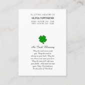 Visite Carte commémorative de prière (Dos)