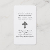 Visite Carte commémorative de prière de sérénité (Dos)