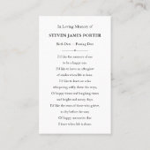 Visite Carte commémorative des funérailles de la nature d (Dos)