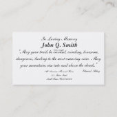 Visite Carte commémorative funèbre de l'eau nostalgique (Dos)