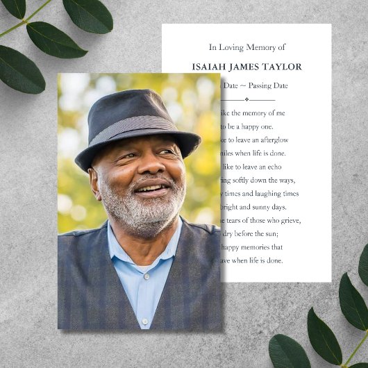 Visite Carte commémorative personnalisée de Sympathie fun