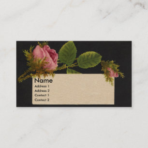 Visite Carte commerciale victorienne de rose moussu de