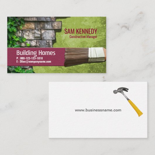 Visite Carte créative d'entreprise de construction de mur (Devant / Derrière)