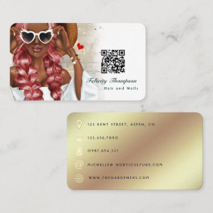 Visite Carte d'affaires de coiffeur afro-américain avec c