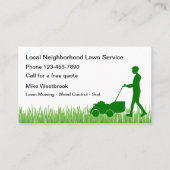 Visite Carte d'affaires du service local de pelouse (Devant)