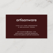 Visite carte d'affaires/profil d'Artisanware de bpc (Dos)