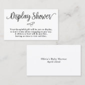 Visite Carte d'affichage Baby shower de script lettres à (Devant / Derrière)