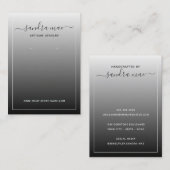 Visite Carte d'affichage de bijoux en noir gris blanc chi (Devant / Derrière)