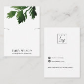 VISITE CARTE D'AFFICHAGE DE BRACELET DE COIN HERB (Devant / Derrière)